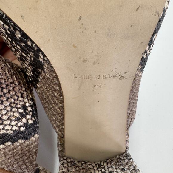 Steve Madden Heels Womens 7 Black Snake Print Esmerelda Black Open Toe Shoes - Picture 6 of 9